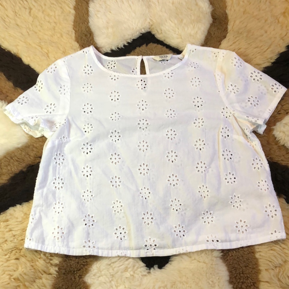 Jack Wills Eyelet Flower Crop Top Size 4